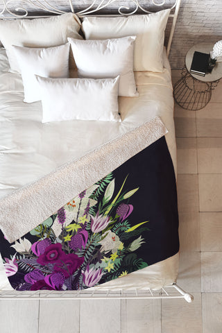 Iveta Abolina Viola Garden Fleece Throw Blanket