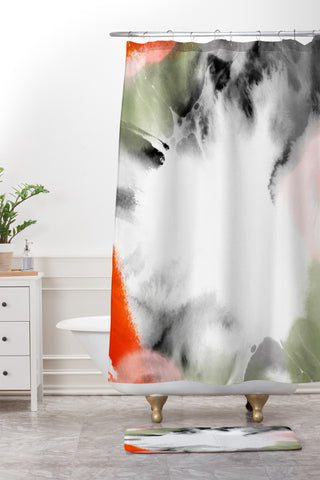 Iveta Abolina Watercolor Tango Shower Curtain And Mat