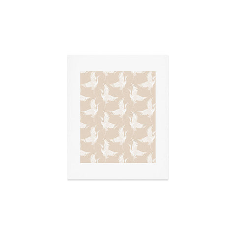 Iveta Abolina White Cranes Cream Art Print