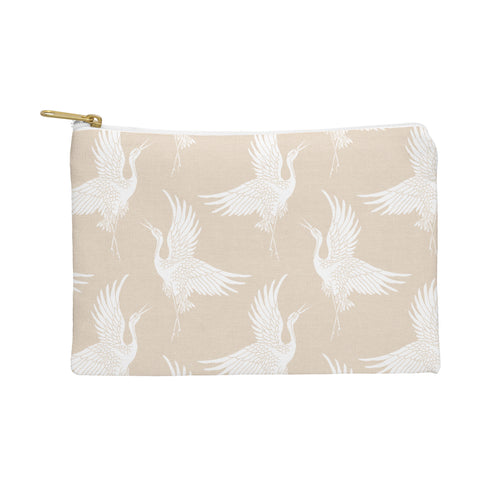Iveta Abolina White Cranes Cream Pouch