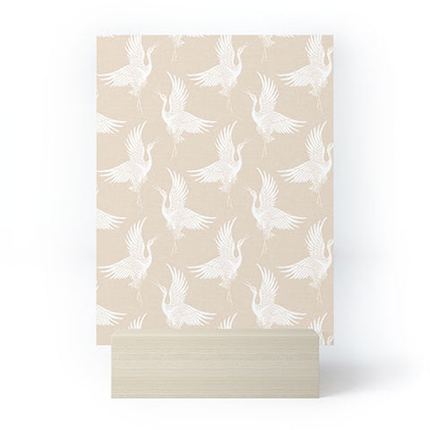 Iveta Abolina White Cranes Cream Mini Art Print