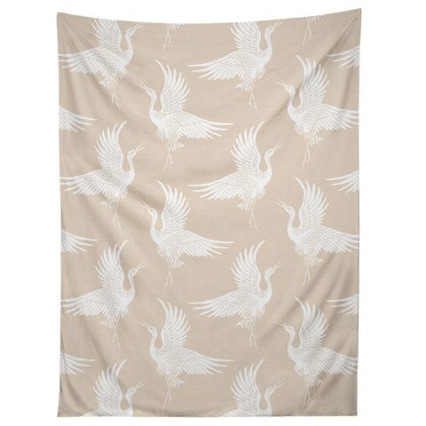 Iveta Abolina White Cranes Cream Tapestry