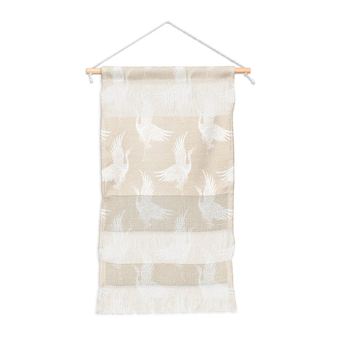 Iveta Abolina White Cranes Cream Wall Hanging Portrait