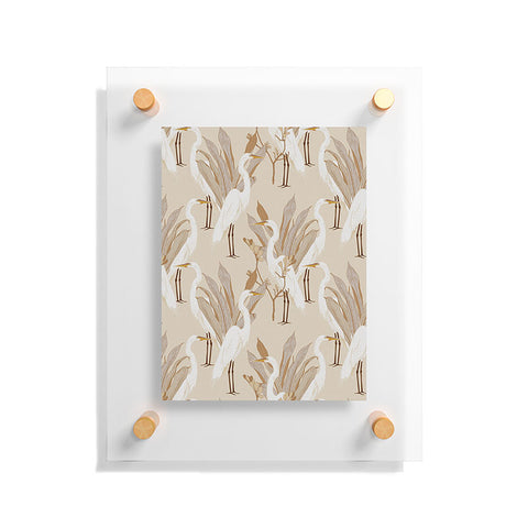 Iveta Abolina White Cranes Linen Floating Acrylic Print