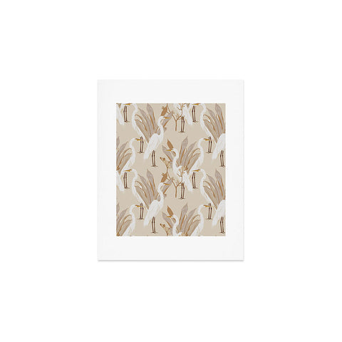 Iveta Abolina White Cranes Linen Art Print