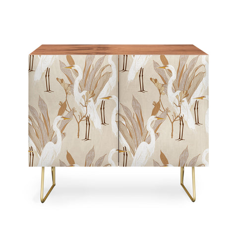 Iveta Abolina White Cranes Linen Credenza