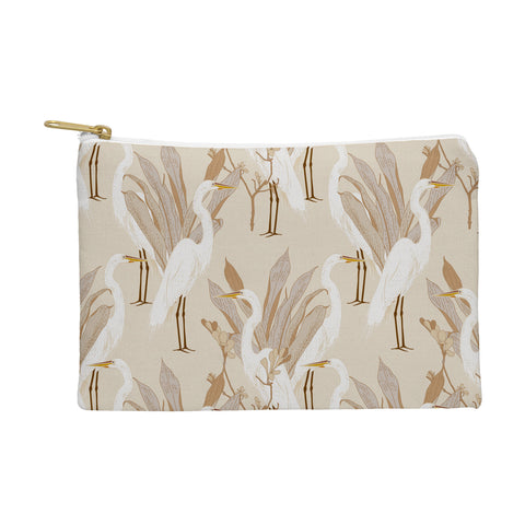 Iveta Abolina White Cranes Linen Pouch
