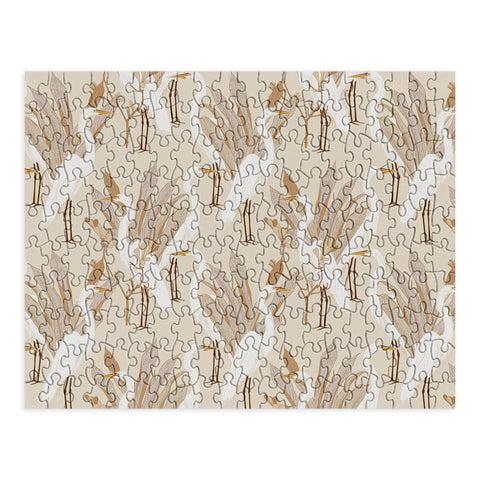 Iveta Abolina White Cranes Linen Puzzle