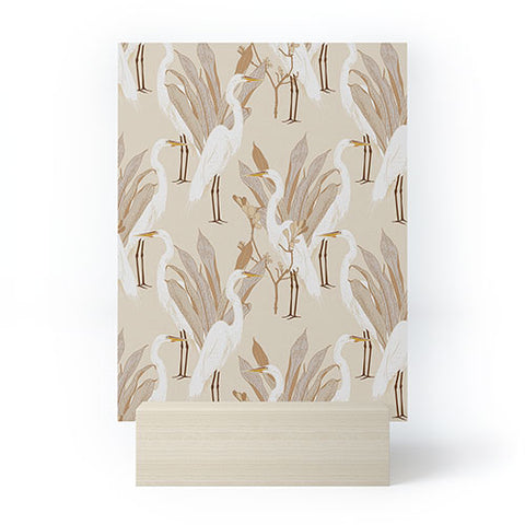 Iveta Abolina White Cranes Linen Mini Art Print