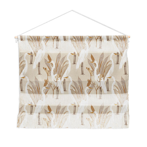 Iveta Abolina White Cranes Linen Wall Hanging Landscape