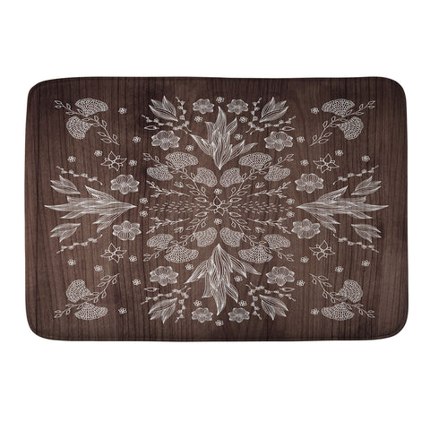Iveta Abolina White Floral Memory Foam Bath Mat
