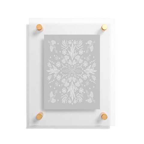 Iveta Abolina White Floral Gray II Floating Acrylic Print