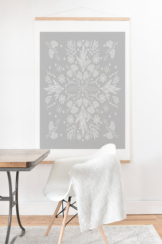 Iveta Abolina White Floral Gray II Art Print And Hanger
