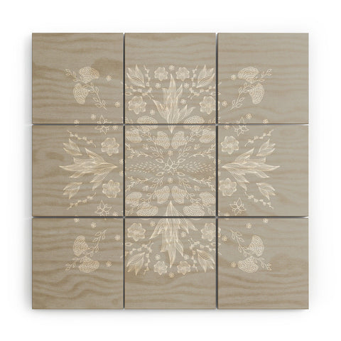 Iveta Abolina White Floral Gray II Wood Wall Mural