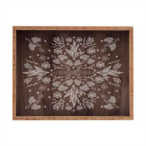 Iveta Abolina White Floral Rectangular Tray