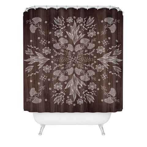 Iveta Abolina White Floral Shower Curtain