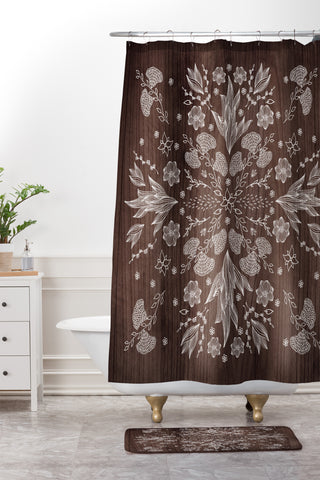 Iveta Abolina White Floral Shower Curtain And Mat