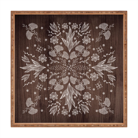 Iveta Abolina White Floral Square Tray