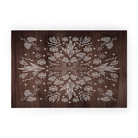 Iveta Abolina White Floral Welcome Mat