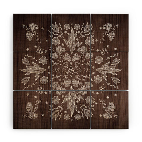 Iveta Abolina White Floral Wood Wall Mural