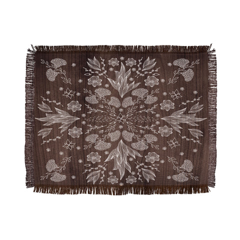 Iveta Abolina White Floral Throw Blanket