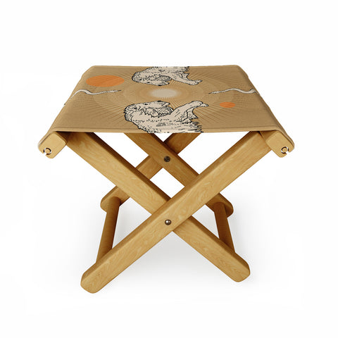 Iveta Abolina White Lions Folding Stool