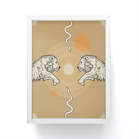 Iveta Abolina White Lions Framed Mini Art Print