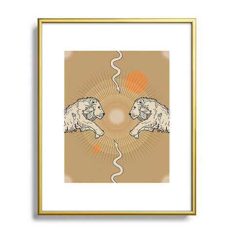 Iveta Abolina White Lions Metal Framed Art Print