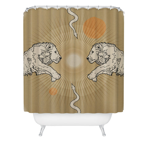 Iveta Abolina White Lions Shower Curtain