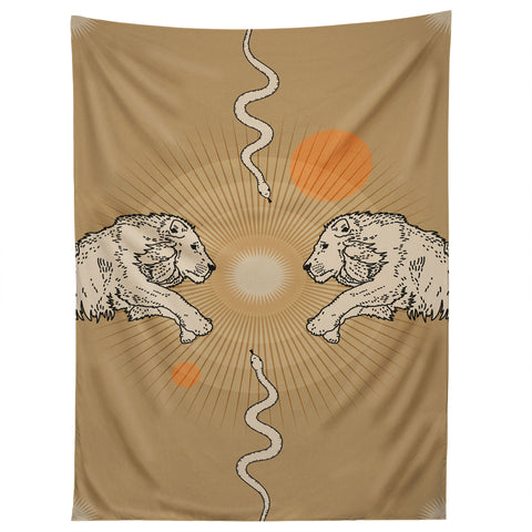 Iveta Abolina White Lions Tapestry