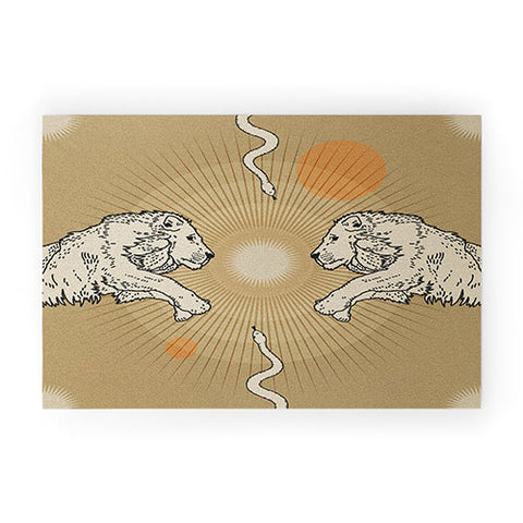 Iveta Abolina White Lions Welcome Mat