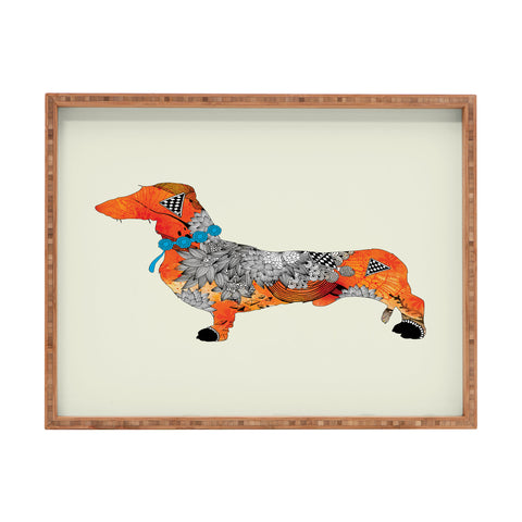 Iveta Abolina Wiener Dog Rectangular Tray