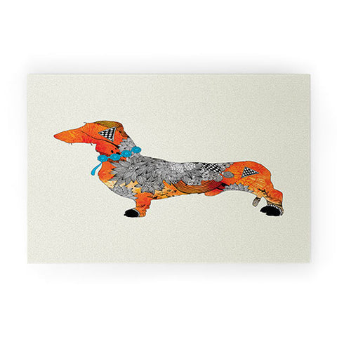Iveta Abolina Wiener Dog Welcome Mat