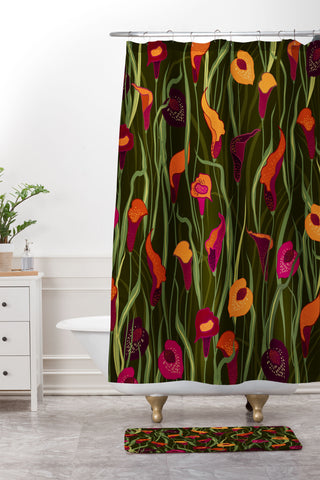 Iveta Abolina Wild Calla Shower Curtain And Mat