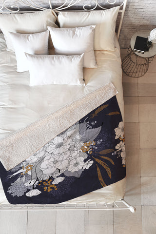 Iveta Abolina Winter Blue Fleece Throw Blanket