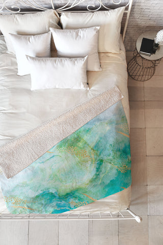 Iveta Abolina Winter Marble II Fleece Throw Blanket