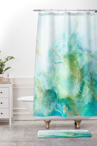 Iveta Abolina Winter Marble II Shower Curtain And Mat