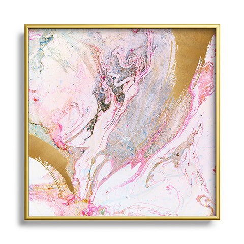 Iveta Abolina Winter Marble Metal Square Framed Art Print