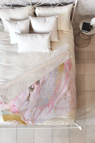 Iveta Abolina Winter Marble Fleece Throw Blanket