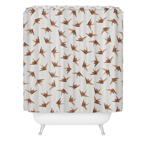 Iveta Abolina Wood Origami Shower Curtain