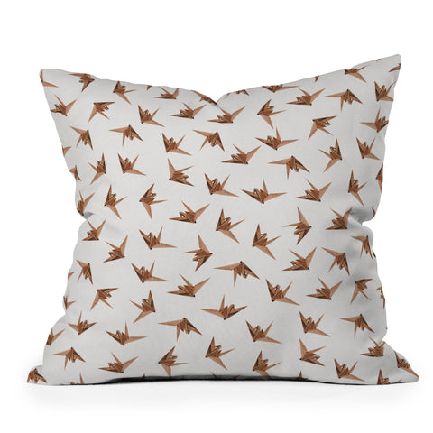 Iveta Abolina Wood Origami Throw Pillow