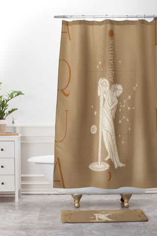 Iveta Abolina Zodiac Art Aquarius Shower Curtain And Mat