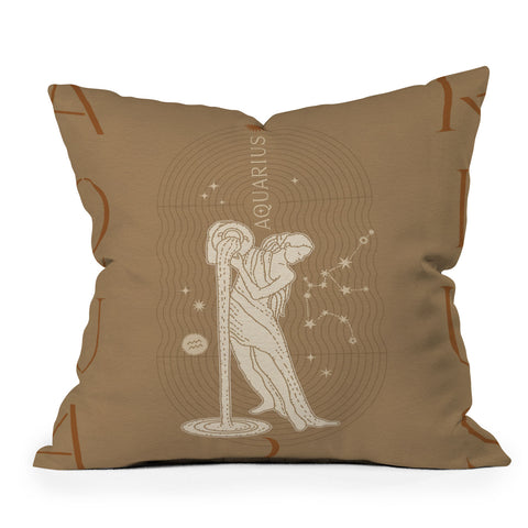 Iveta Abolina Zodiac Art Aquarius Outdoor Throw Pillow