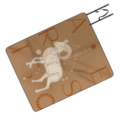 Iveta Abolina Zodiac Art Aries Outdoor Blanket
