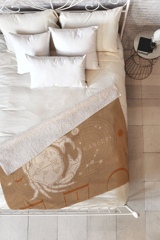 Iveta Abolina Zodiac Art Cancer Fleece Throw Blanket