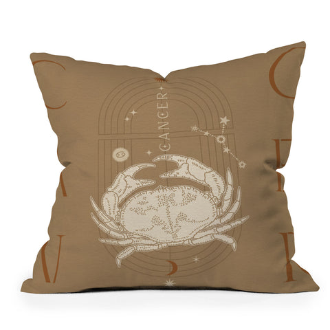 Iveta Abolina Zodiac Art Cancer Throw Pillow