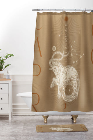 Iveta Abolina Zodiac Art Capricorn Shower Curtain And Mat