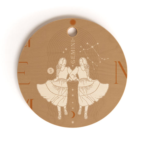 Iveta Abolina Zodiac Art Gemini Cutting Board Round