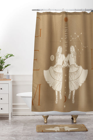Iveta Abolina Zodiac Art Gemini Shower Curtain And Mat