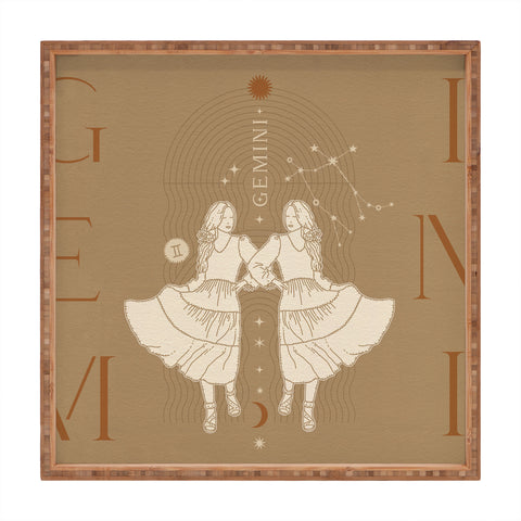 Iveta Abolina Zodiac Art Gemini Square Tray